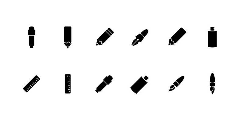 Designer Tools Icon Sammlung